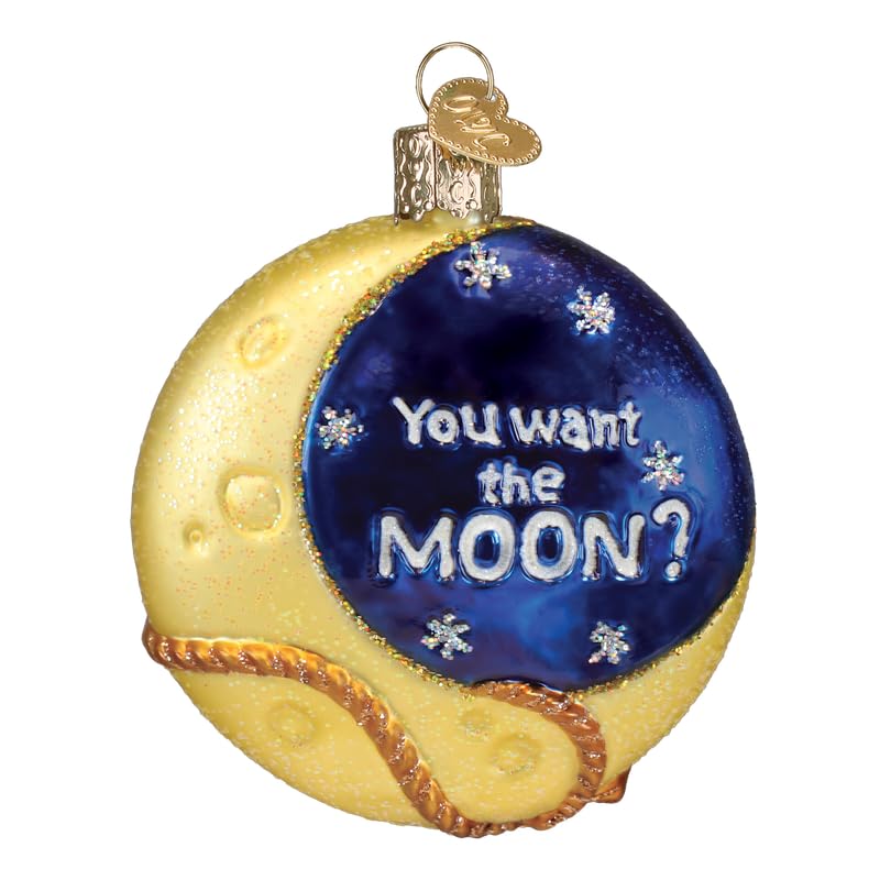 Lasso The Moon Glass Christmas Ornament - Handcrafted Holiday Decoration