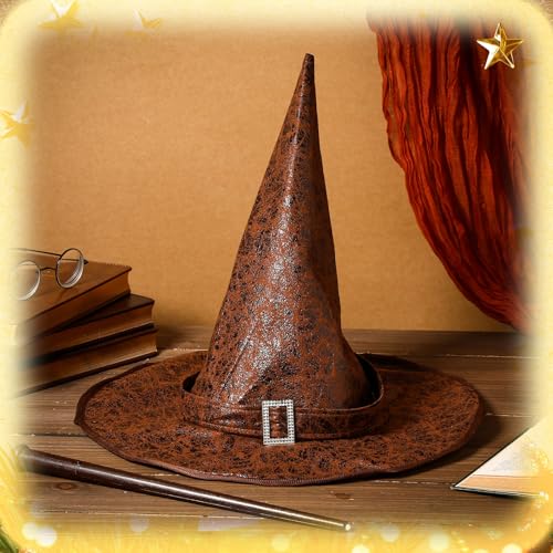 Magical Wizard Hat Christmas Tree Topper & Light Up Wand Set