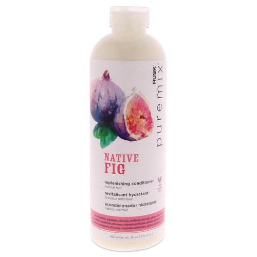 RUSK Puremix Native Fig Replenishing Conditioner for Normal Hair, Detangles and Restores Hair's Moisture Levels, Eliminating Frizz, 35 oz