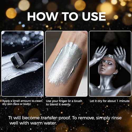 Gold Face & Body Paint - Washable, Long-Lasting, Highly Pigmented for Halloween & Stage Makeup - 75ml