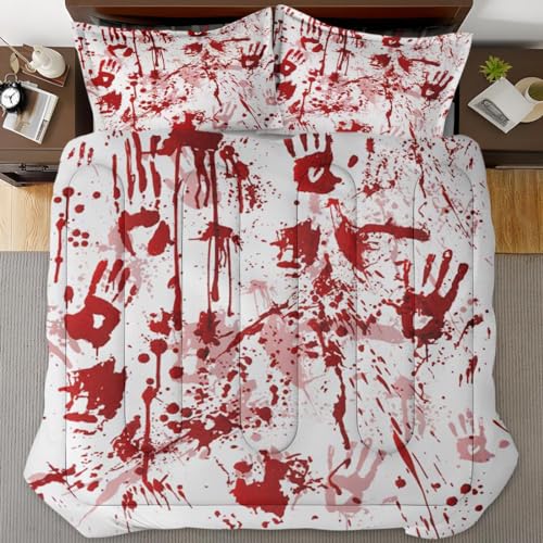Halloween Horror Red Queen Comforter Set - 3 Pieces, Bedroom Decor