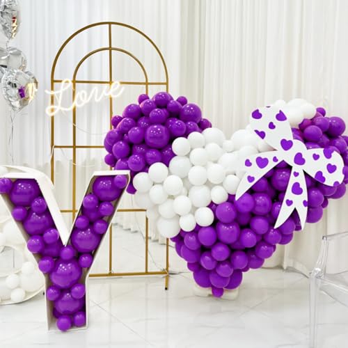 Purple Balloons 12 Inch 100pcs Thick Latex Matte Balloon Set - Purple