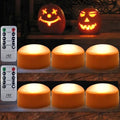 6-Pack Halloween Pumpkin Lights with 2 Remotes & Timer - Bright Orange LED Christmas & Holiday Decor - Outdoor Jack-O-Lantern Lights