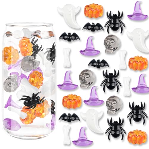 Halloween Acrylic Vase Fillers Set - Mini Pumpkins, Ghosts, Spiders & Bats