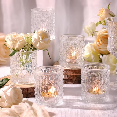 36pcs Clear Votive Candle Holders Set - Glass Tea Light Holders for Wedding and Home Decor - Uniform Size