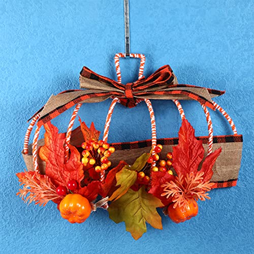 Fall Pumpkin Wreath Frames Set - Metal Wire Wreath Form for DIY Decor, 11.8 x 9.8 Inches, 4 Pack