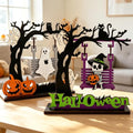 Primitive Halloween Ghost & Skeleton Swing Decor - Indoor Table Centerpiece