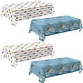 Fish Tablecloths 4 Pack - Fishing Birthday Party Decorations, 54x108 Inches - Fish Variation