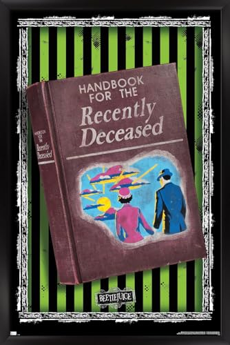 Framed Wall Poster - Beetlejuice Handbook For The Recently Deceased - Black Frame, 22.4 x 14.7 Inches
