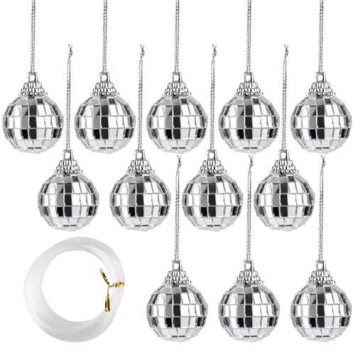 Mini Disco Balls 12-Pack - Silver 1.2 Inch Party Decorations