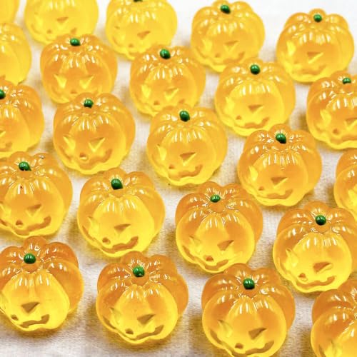 Ghost Pumpkin Luminous Mini Resin Pumpkins - Halloween Decor, 50Pcs