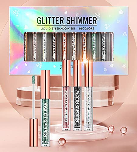 Multicolor Liquid Glitter Eyeshadow Set Waterproof Long Lasting Shimmer