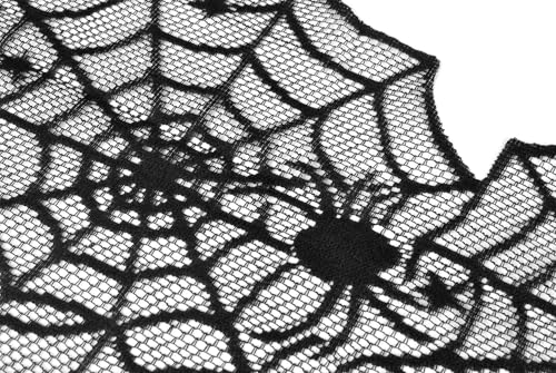 Halloween Lace Table Runner 18x72 Inches Spooky Spider Web Decor