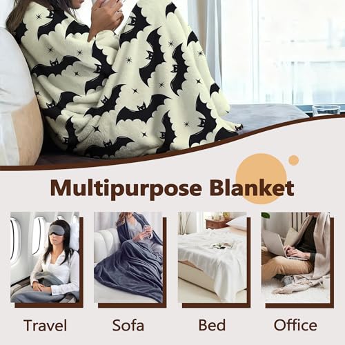 Gothic Bats Plush Throw Blanket for Couch and Sofa Decoration - 50x60 Inch