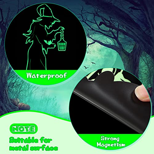 Halloween Luminous Magnet Set for Fridge Car Door Decor - 16 Pieces