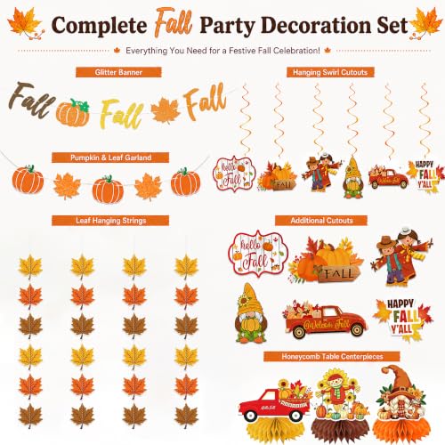 Fall Party Decorations Set for Office, Home & Classroom - Autumn Supplies