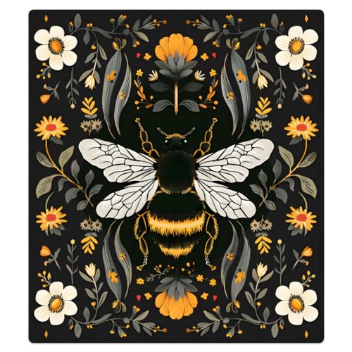 Magnetic Dishwasher Cover Bee Flower Leaf - Reusable Kitchen Magnet Protector B-003
