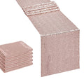 12x72 Inch Sequin Table Runner - Rose Gold Glitter Party Decor - 6PCS
