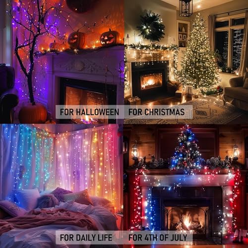 66FT 200 LED Color Changing RGB Christmas Halloween String Lights - Smart & Music Sync
