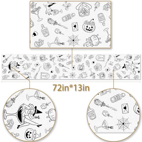 Halloween Bachelorette Table Runner Witch Bridal Shower Decor 13x72 Inch