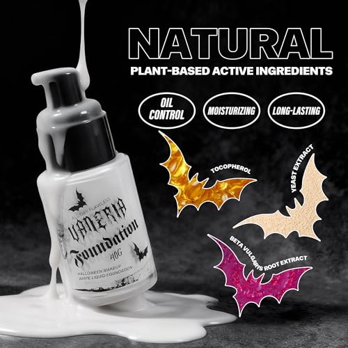 White Liquid Foundation for Halloween Cosplay Stage Makeup 30ML
