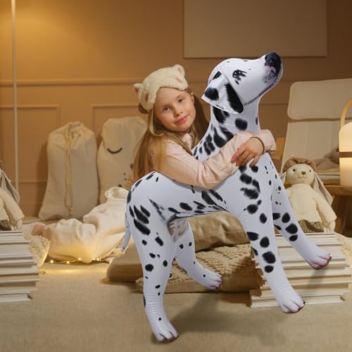 Inflatable Dalmatian Dog Decor Figure - 39" Black & White Pet Toy & Party Prop - Variation: Dalmatian Black/White