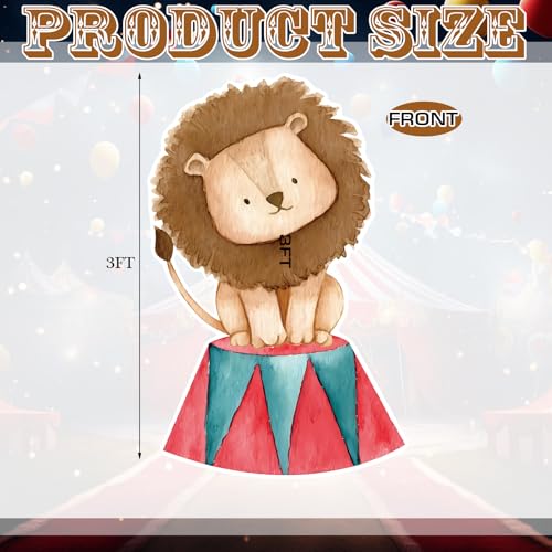 Halloween Circus Theme Party Decoration - Lion Standup Cutout, 35.4 Inch