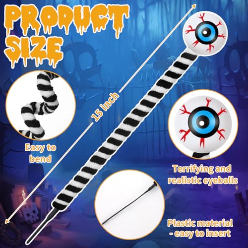 Halloween Eyeball Picks 10 Pcs - 15 Inch Faux Floral Branches for Horror Decorations