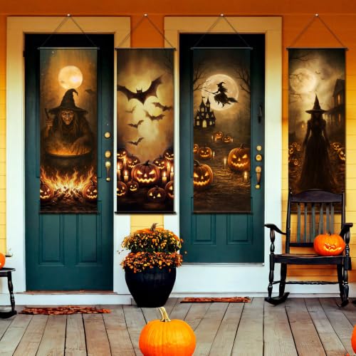 Halloween Spooky Witch Pumpkin Banner Set - Indoor Holiday Decoration