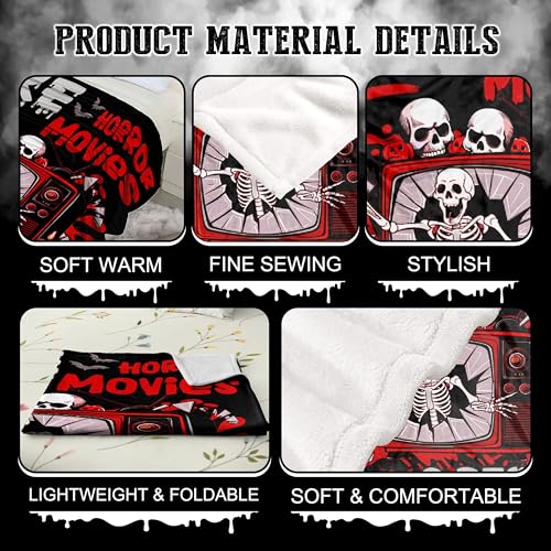 I Like Horror Movies Throw Blanket for Kids - 50x40 Small Halloween Gift