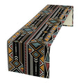African Tribal Table Runner 13x36in - Geometric Ethnic Farmhouse Decor - Afro Brown Variation