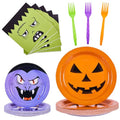 Halloween Paper Plate and Napkin Set for Parties, 96 Pieces