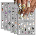 Halloween Nail Art Stickers 3D Self-Adhesive Ghost Pumpkin Skull Design - Style 3