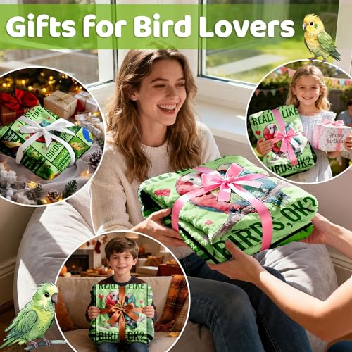 Parrot Cockatiel Collage Blanket - Lightweight Warm Plush Throw for Teens - Variation of THIS listing