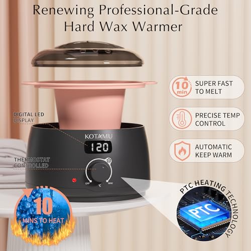 Waxing Kit for Women & Men with Digital Wax Warmer - 4 Pack, Black Variation 3.5 Ounce