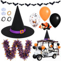 Halloween Witch Hat Car Decoration Kit for Golf Carts & Vehicles - Giant Felt Hat with Balloons & Banner