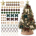 Neutral Christmas Ornaments Set - 75 Pcs Rustic Holiday Decorations for Tree & Home