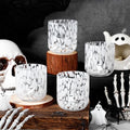 Ghost Halloween Glass Cups Set - 4 Pcs 14 oz Stemless Drinkware with Icon Design