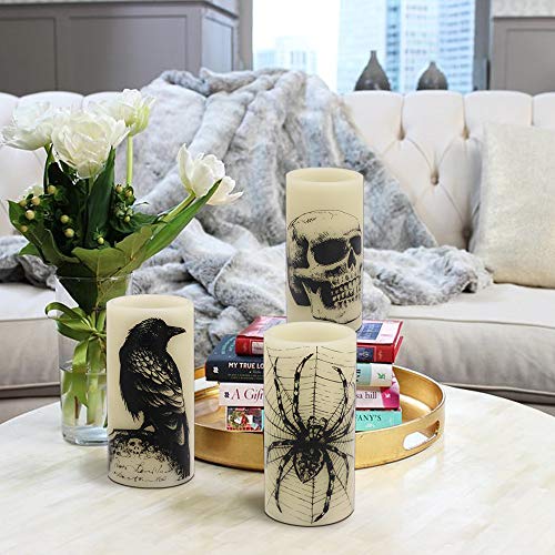 Eldnacele Skull Halloween Flameless Candles with 6H Timer - Creepy Decor
