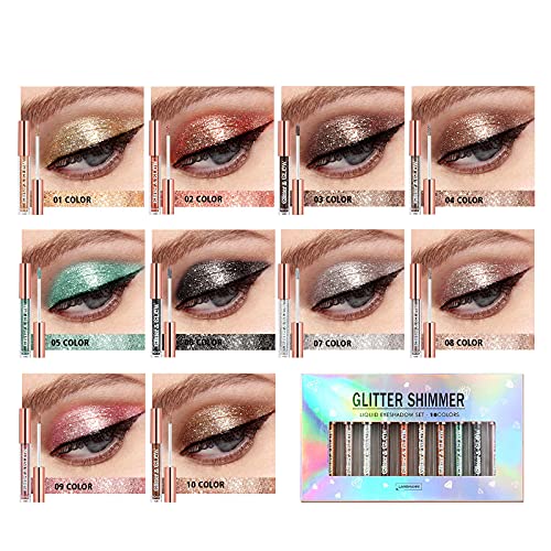 Multicolor Liquid Glitter Eyeshadow Set Waterproof Long Lasting Shimmer