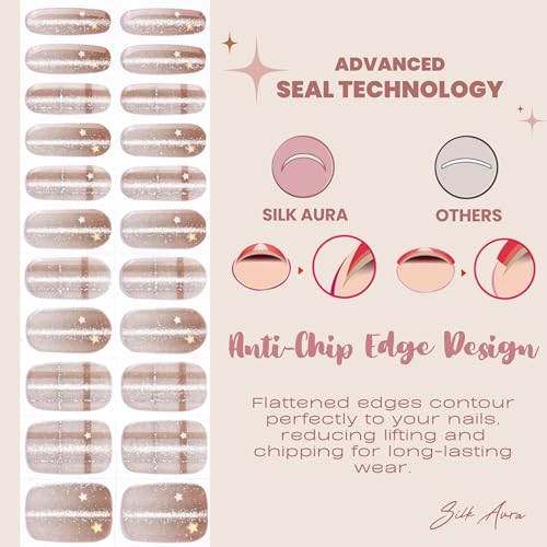 Self-Adhesive Nail Foils Set - Gradient Glitter Nude Long-Lasting Manicure