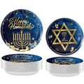 Hanukkah Disposable Paper Plates - 7 & 9 Inch Festive Dinnerware Set for Holiday Parties