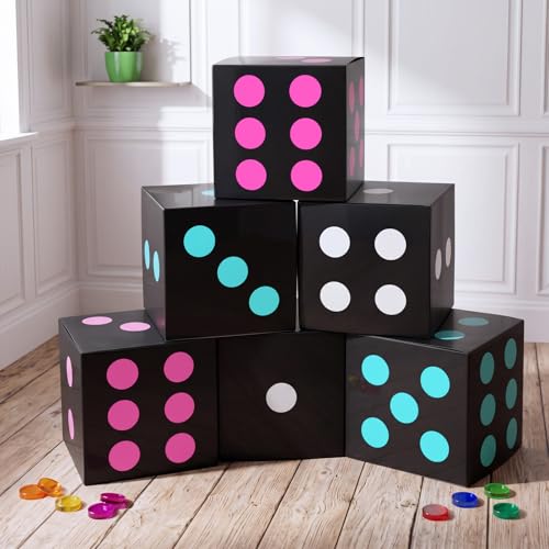 Large 50s Sock Hop Dice Boxes - Classic Colors, 11.8 Inch Party Decor Set — Classic