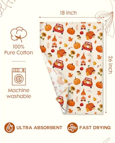 Kitchen Towels Set 2 Harvest Cotton Flax Sack Dish Hand Towels Quick Dry