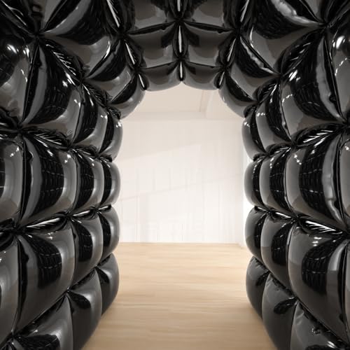 Black Square Foil Balloon Wall Kit - 36pcs Backdrop for Celebrations & Events - Variation: Black
