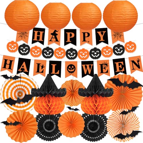 Halloween Office Decorations 17-Piece Party Decor with Lanterns & Banners