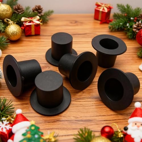 Mini Black Top Hats for Crafts Party Decorations 60-Pack