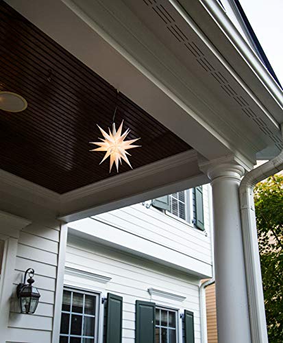 White LED Moravian Star Tree Topper - 12 Inch Indoor & Outdoor Christmas Light