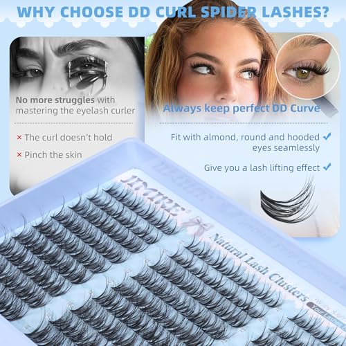 L Spider Lash Clusters Kit - Wispy Fluffy Natural Look 10-16MM D Curl with Bond & Seal - Variation L