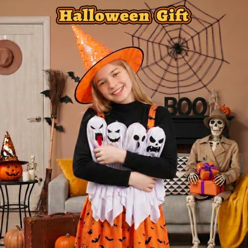 FIALAME Halloween Ghost Decorations Outdoor Indoor 4 Pack Warm Light-Up with DIY Arms